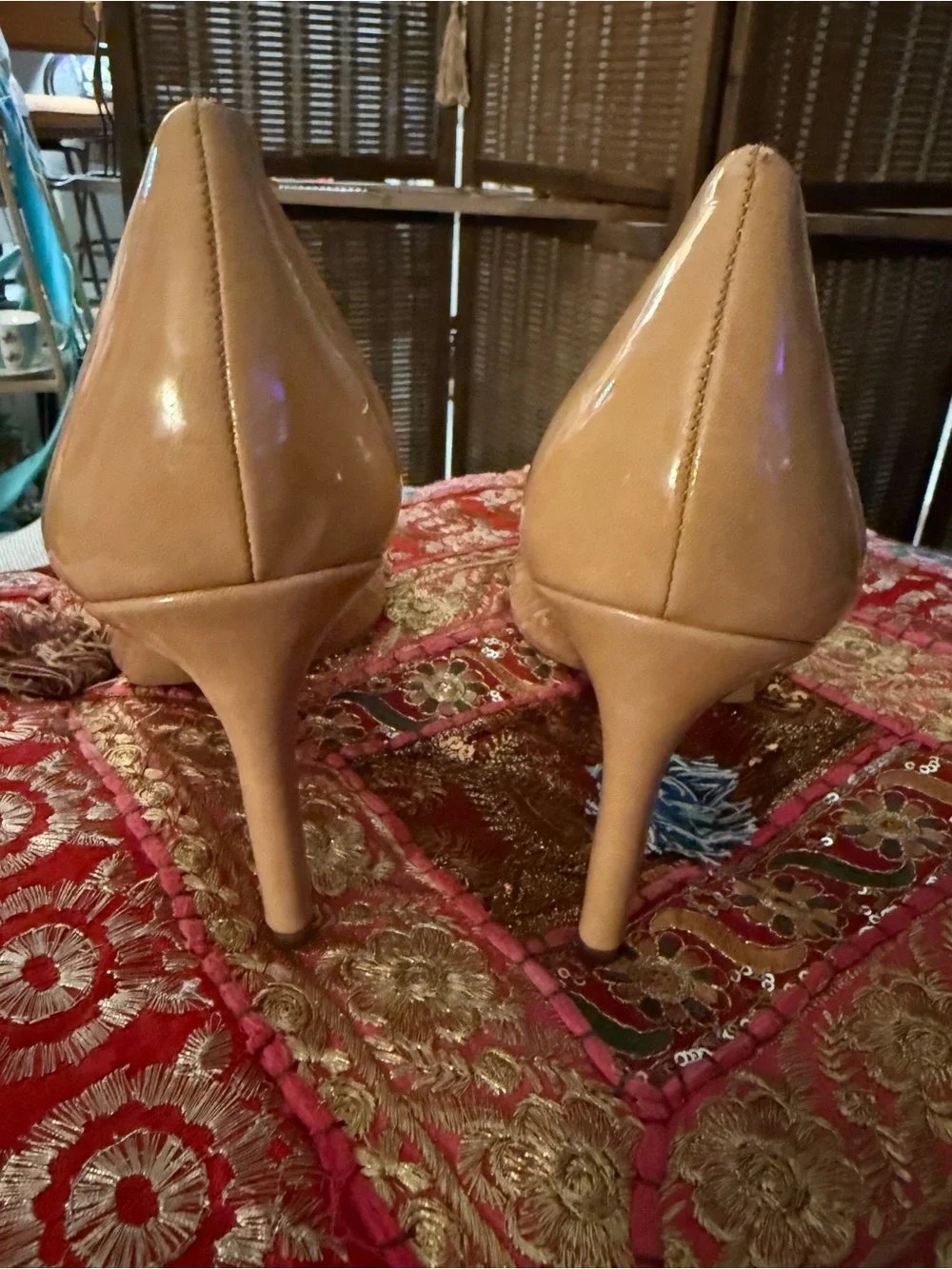 BCBGeneration Patent Nude Pointed-Toe Pumps